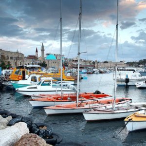 Classic Israel - old town and port in Acre also Akko in Western 