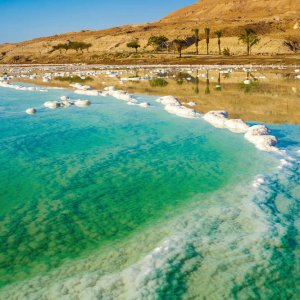 landscape with dead sea coastline 