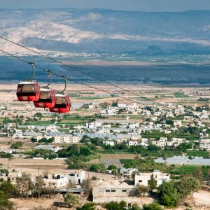 Cable car over Jericho.