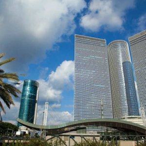 Skyscrapers &amp; Train Station